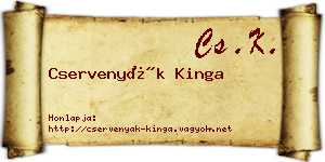 Cservenyák Kinga névjegykártya