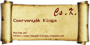 Cservenyák Kinga névjegykártya
