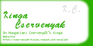kinga cservenyak business card